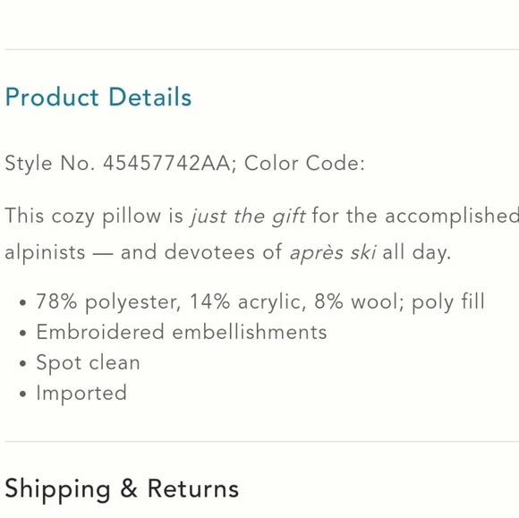 Anthropologie Snow Day Pillow - Picture 5 of 13